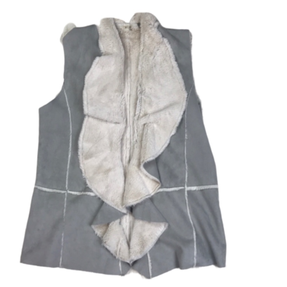 Paparazzi by Biz Faux Shearling Suede Draped Waterfall Vest Women’s Large